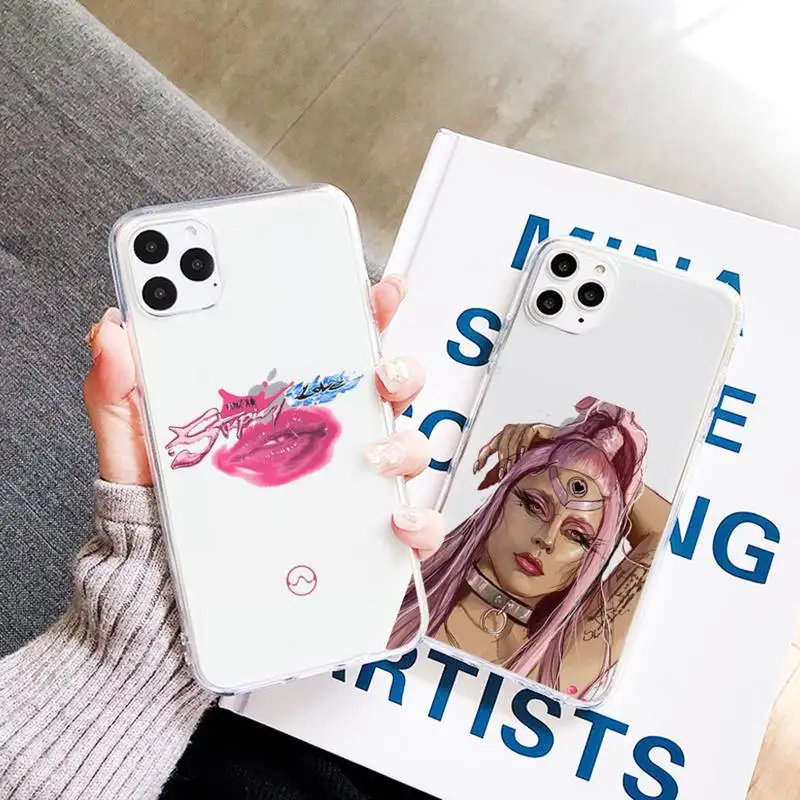 

Lady Gaga Chromatica singer Phone Case Transparent soft For iphone 12 11 13 7 8 6 s plus x xs xr pro max mini