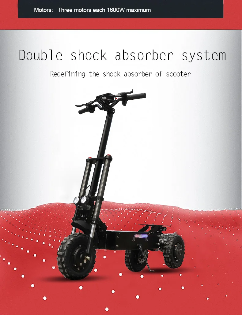 Off Road King Электрический скутер 3*1600 Вт моторы колеса складной E скутер 80 км/ч Patinete Electronic Adulto скейтборд Escooter