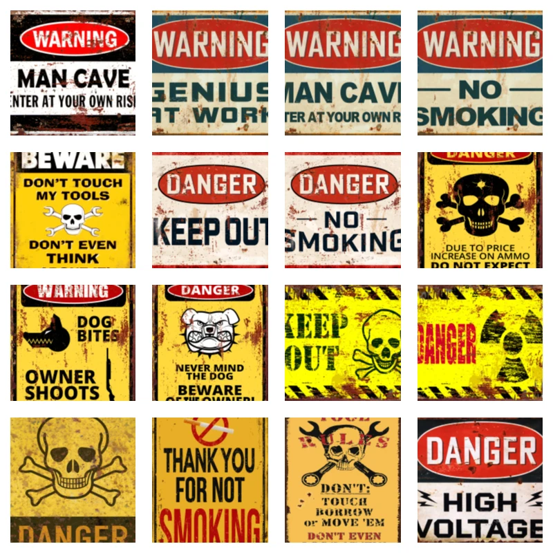 

Warning Signs No Smoking Metal Tin Signs Wall Decoration Indoor and Outdoor Office Safety Warning Metal plates 8X12 In