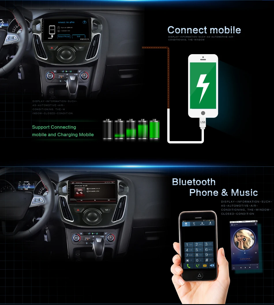 2din радио Центральный multimidia android 9,0 для Ford Focus 2012- ram 2G rom 32G