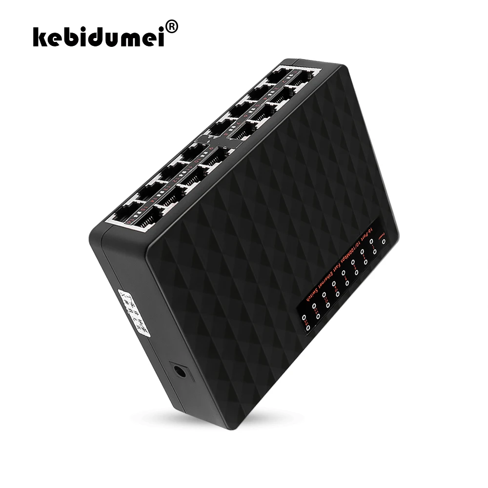 Kebidumei 16 Порты и разъёмы коммутатора Ethernet 10/100 Мбит сетевой коммутатор gigabit
