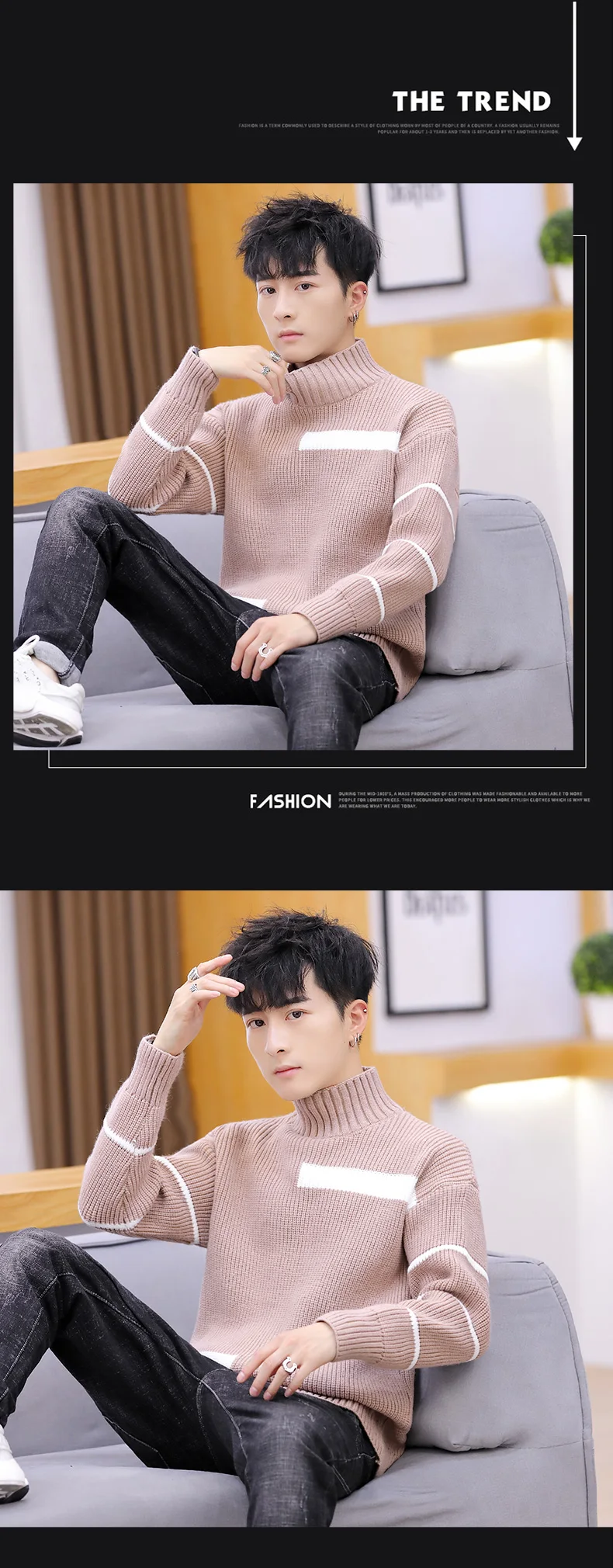 Winter High Neck Thick Warm Sweater Men Turtleneck Brand Mens Sweaters Slim Fit Pullover Men Knitwear Male clothes
