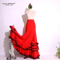 dance wear flamenco skirt multi layer flounce skirt dtt58