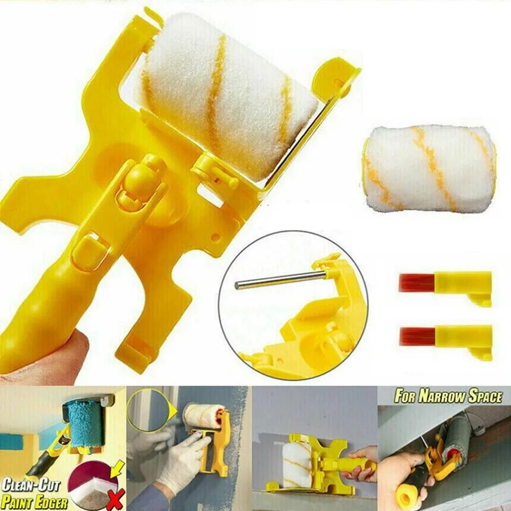 Clean-Cut Paint Edger Roller Brush Painting Tools Roller Paint Brush Clean-Cut Paint Edger Wall Painting Roller Brush Set
