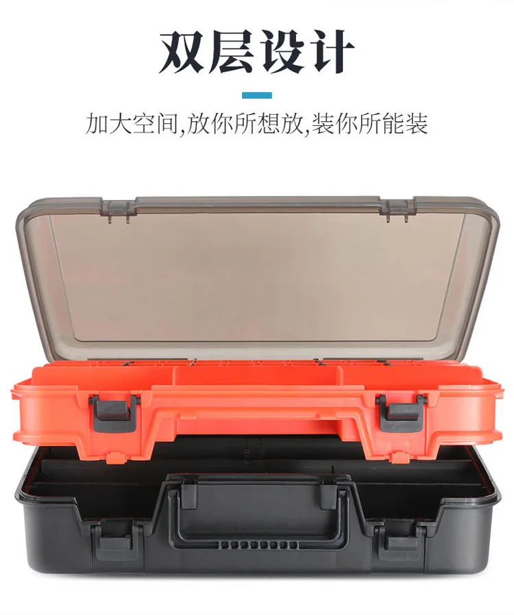 

Large Capacity Plastic Fishing Tackle Box Storage Container Fishing Hook Box High Quality Caja Pesca Fishing Accessorio EJ50FB
