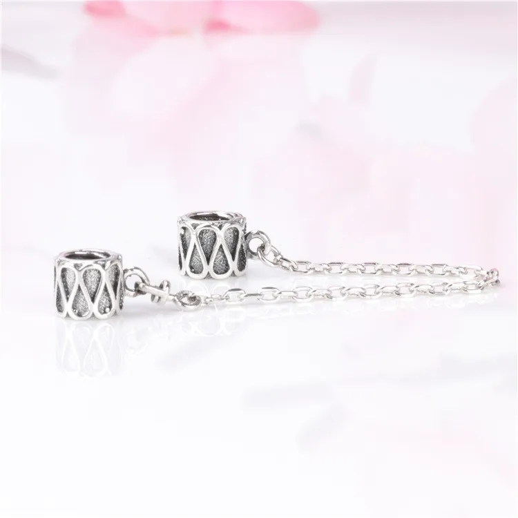 

Original 925 Sterling Silver Silver Water Drop Wave Safety Chain Fit Pandora Women Bracelet & Necklace Diy Jewelry