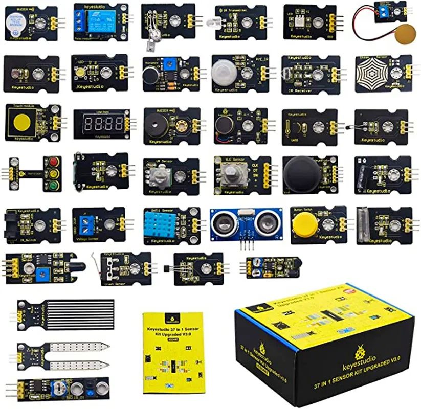 

Keyestudio STEAM Programing Modules Pack 37 in 1 Sensor Starter Kit for Arduino Mega R3 2560 Raspberry Pi Electronics Set