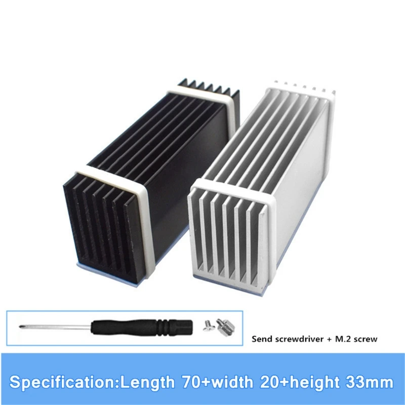 

70x22x30mm Aluminum M.2 Hard Disk Heatsink Heat Dissipation Radiator Cooling Silicon Therma Pads Cooler For M2 NGFF 2280 PCI-E