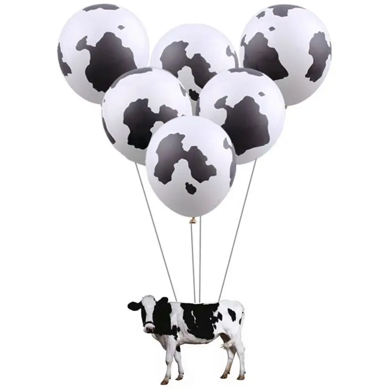 

100Pcs 12 Funny Cow Print Latex Balloons Perfect for Children's Birthday Party Supplies Decoration