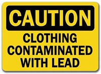 vintage look reproduction tin signs 8x12 caution clothing contaminated with leadhazard house decor yard fence caution notice