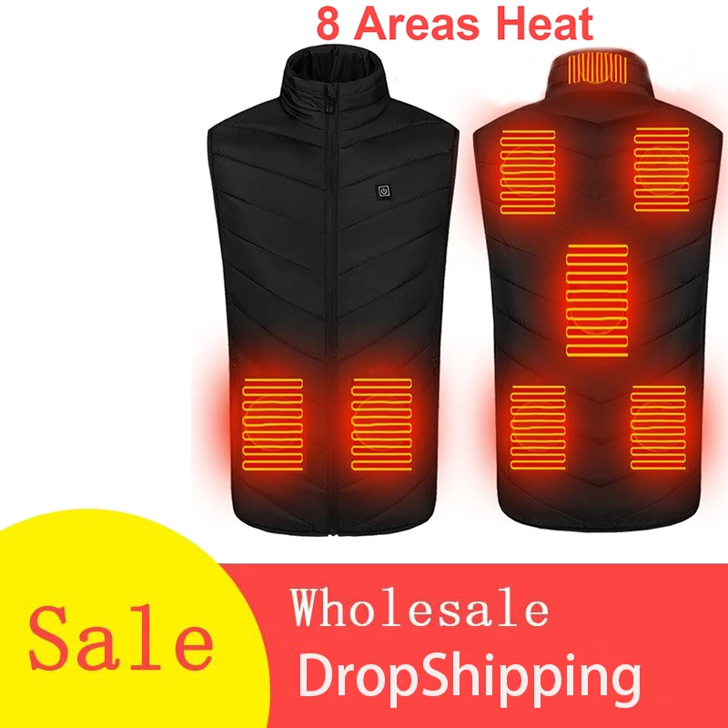 

New Heated Thermal Vest Usb Electric Warmed Sleevless Women Men Jacket жилетка Mужская Winter Fishing Hunting Hiking Waistcoat