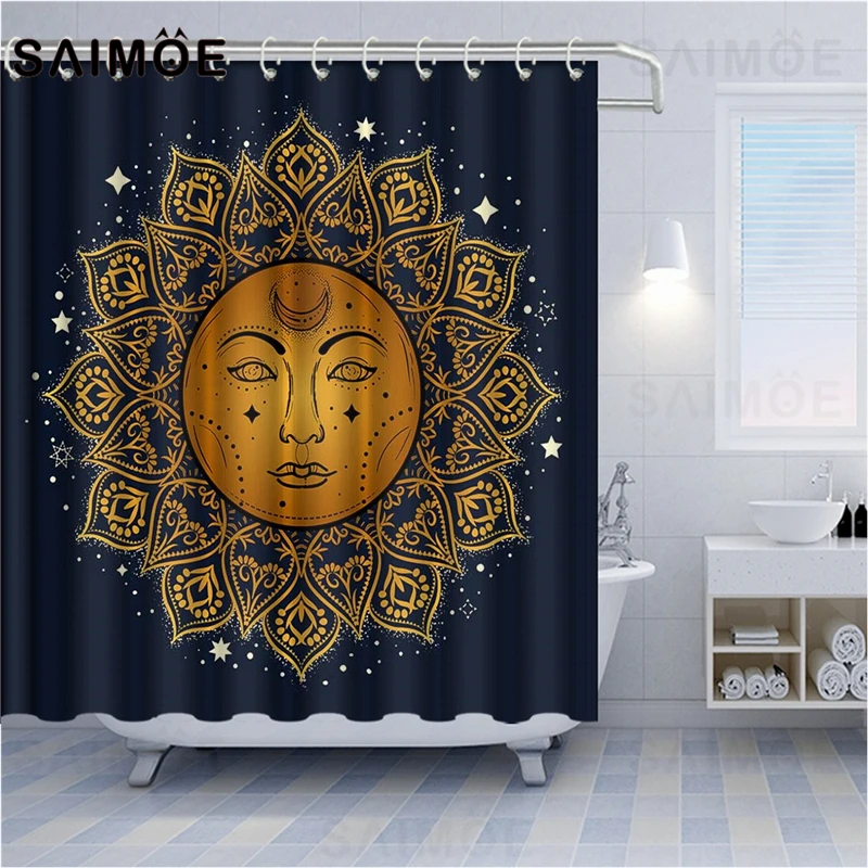 Штора для душа ATOMAX в богемном стиле этническая Цыганская Style водонепроницаемая