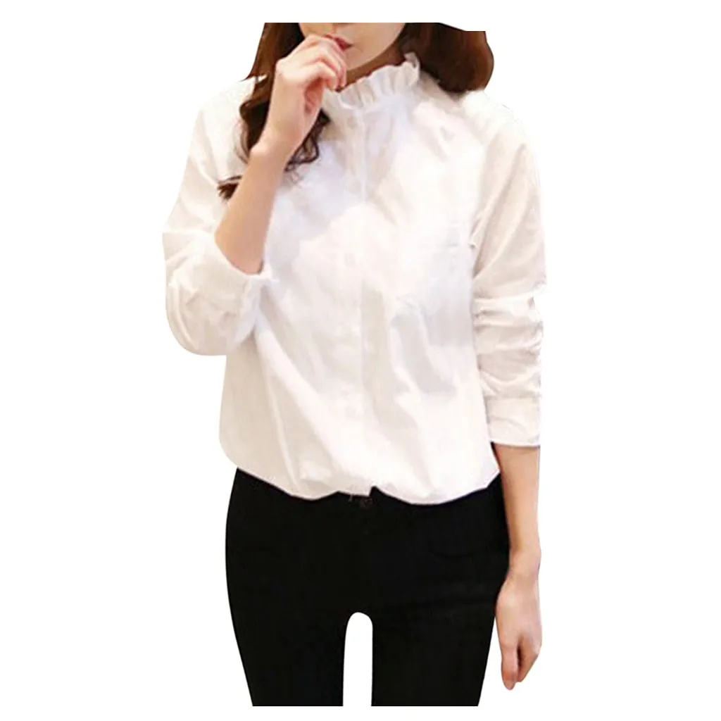 2020 женские модные однотонные Топы с длинным рукавом и круглым вырезом