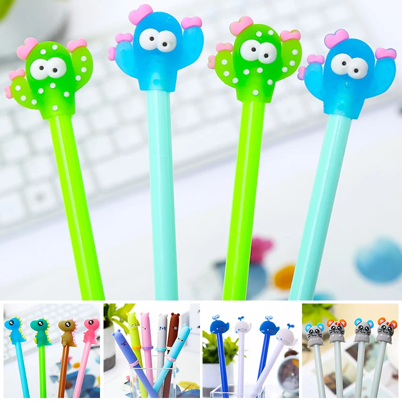 Корейские милые гелевые ручки каваи кактус панда розовая пантера цветок