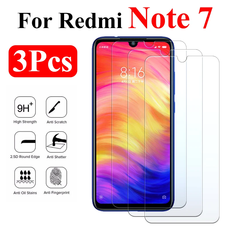 3pcslot protective glass on for xiaomi redmi note 7 tempered xiomi redme note7 screen protector armor xaomi red mi not 7 xiami free global shipping