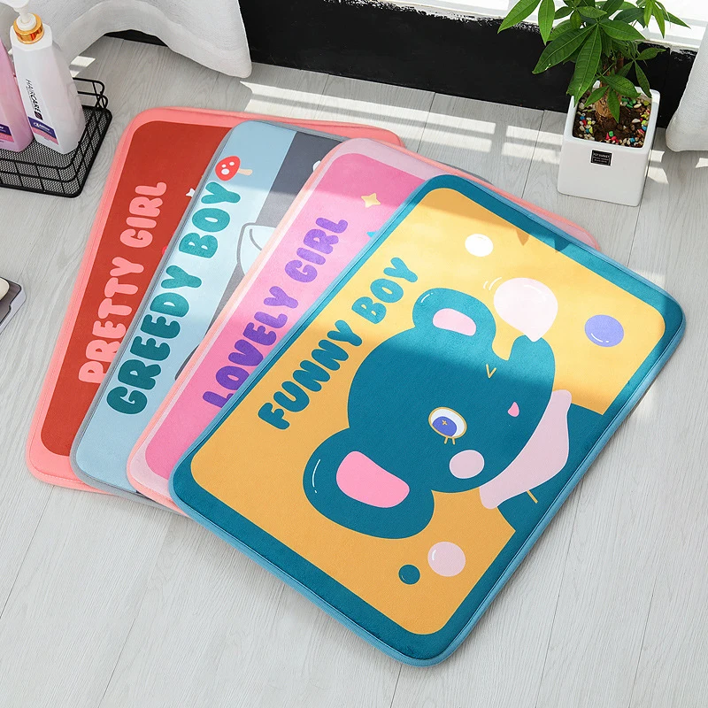 

Absorbent Non-Slip Bath Mat Cartoon Entrance Doormat Washable Kitchen Floor Mat Hallway Balcony Porch Area Rugs Home Decor