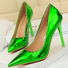 2021 г., пикантные женские дизайнерские туфли-лодочки на высоком каблуке 10,5 см туфли-лодочки из лакированной кожи на шпильке, свадебные голографические туфли размера плюс