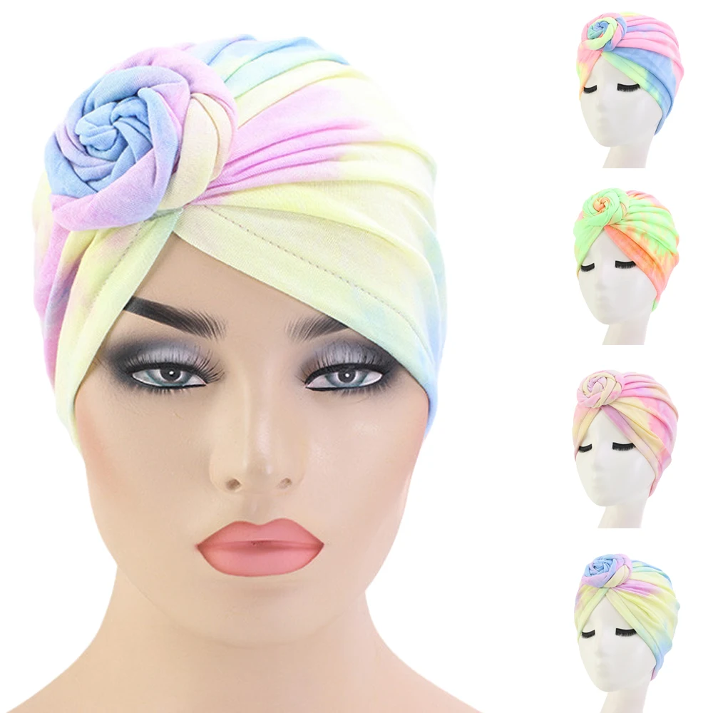 

Muslim Twisted Knot Turban Caps Women Elastic Chemo Hat Cotton Headscarf Hat Cap Bonnet Hair Loss Covers Beanie Skullie