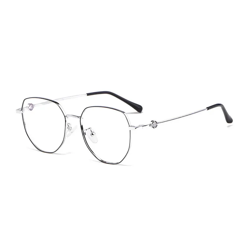 

Titanium Alloy Frame Glasses Full Rim Eye Glasses Women Style Polygonal Spectacles Anti Blue Ray Eyewear Hot Selling