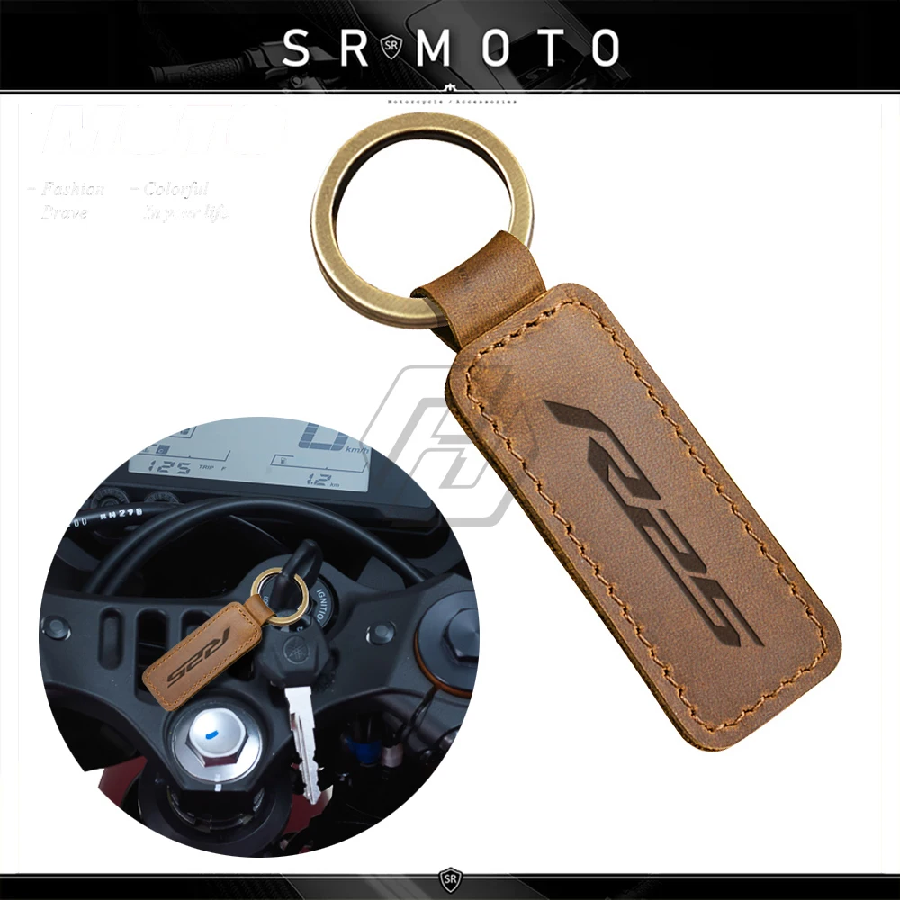 

Motorcycle Cowhide Keychain Key Ring Case for yamaha YZF-R25 R25 Models