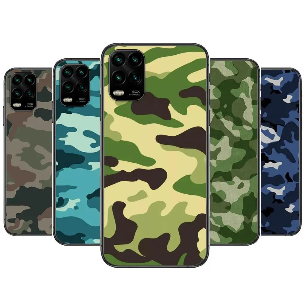 

Camouflage Pattern Camo military Army cartoon Phone Case For XiaoMi Redmi Note 11 10 9S 8 7 6 5 A Pro T Y1 Anime Black Cover Sil