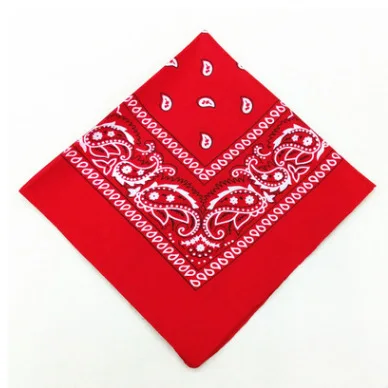 

2021 Fashion Hip Hop 100% Cotton Bandana Square Scarf 54cm*54cm Black Red Paisley Headband Printed For Women/Men/Boys/Girls