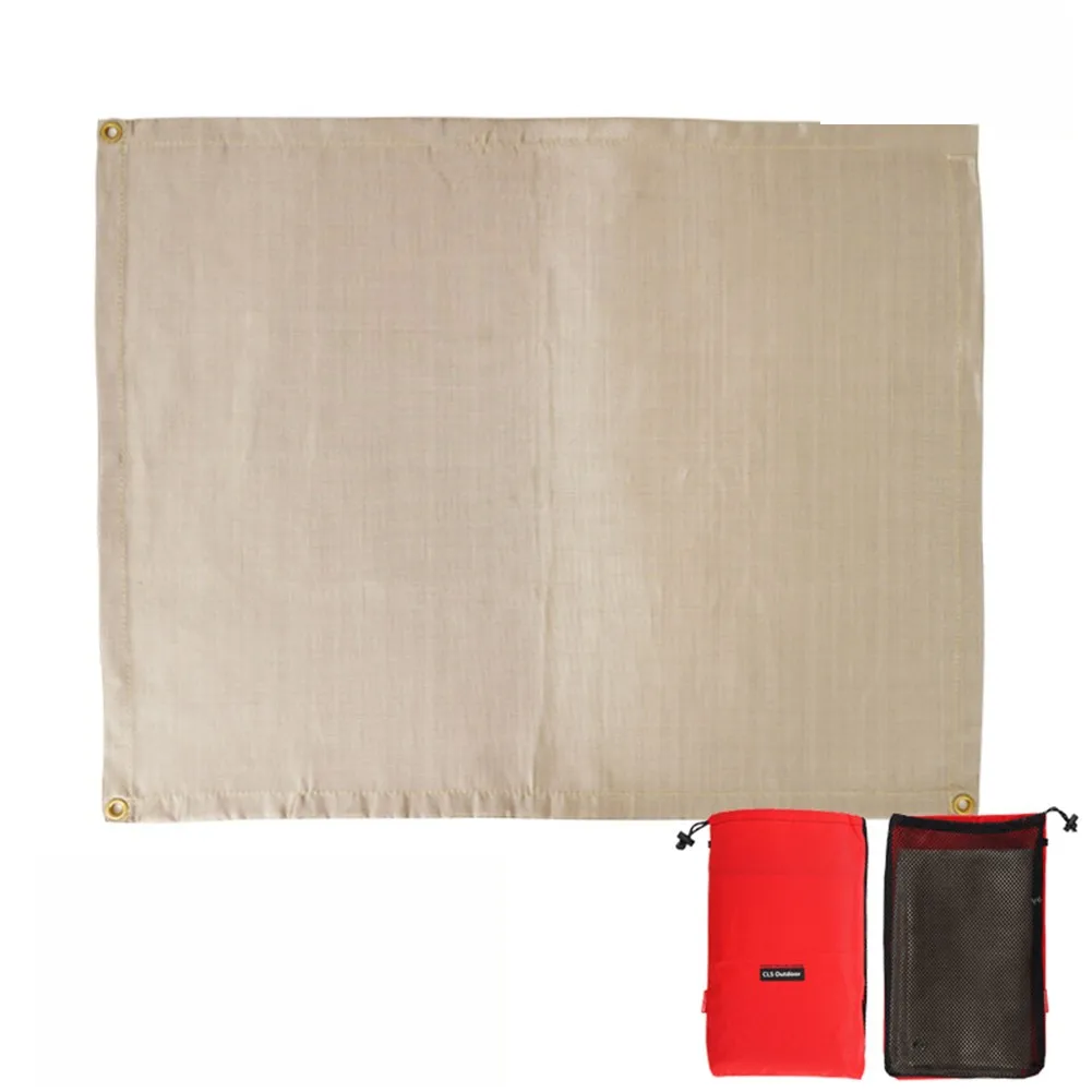 

1xOutdoor Camping Fireproof Cloth High Temperature Insulation Pad Barbecue Mat Stove Grill Folded Picnic Camping Hiking BBQ