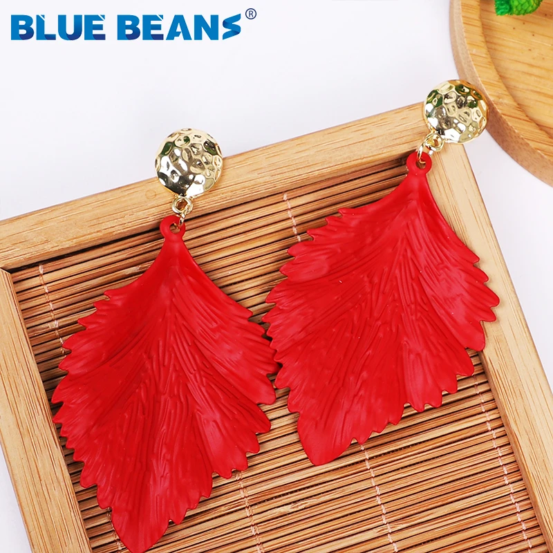 Женские серьги в форме листьев зеленые серьги-подвески металлические украшения