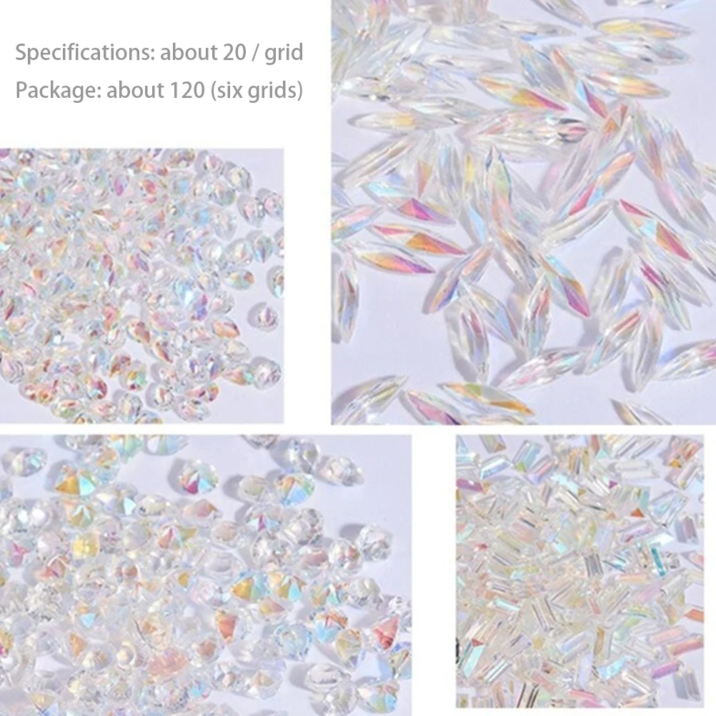 120 шт плоской задней крышки Стекло ногтей Стразы Multishape кристаллами камнями