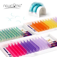 newcome ombre mix color eyelash extension silk individual false eyelashes 3d volume mink lashes colorful makeup tools