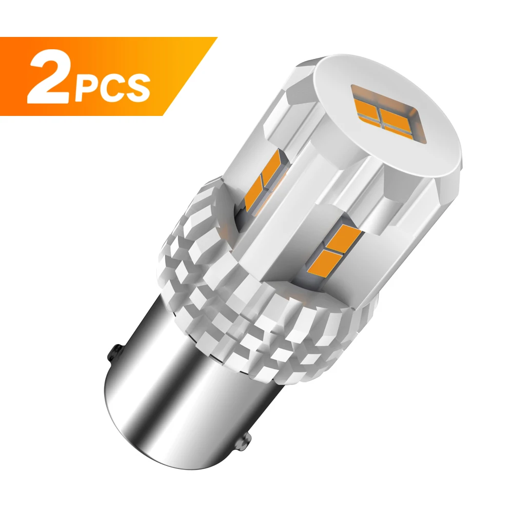 AUXITO 2x 1400LM BA15S 1156 P21W светодиодный автомобильный габаритные огни тормозные огни 12 В авто задний фонарь светодиодный дневной ходовой свет DRL Белый Янтарный
