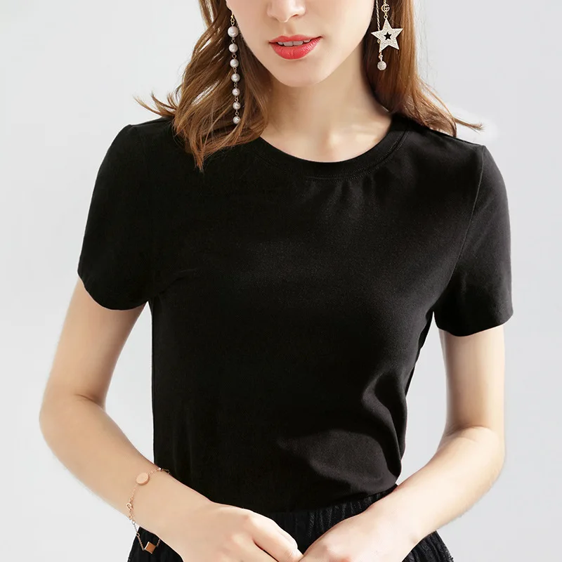 

2021 summer new trend women's fashion short sleeve T-shirt women's temperament Pullover round neck women's top