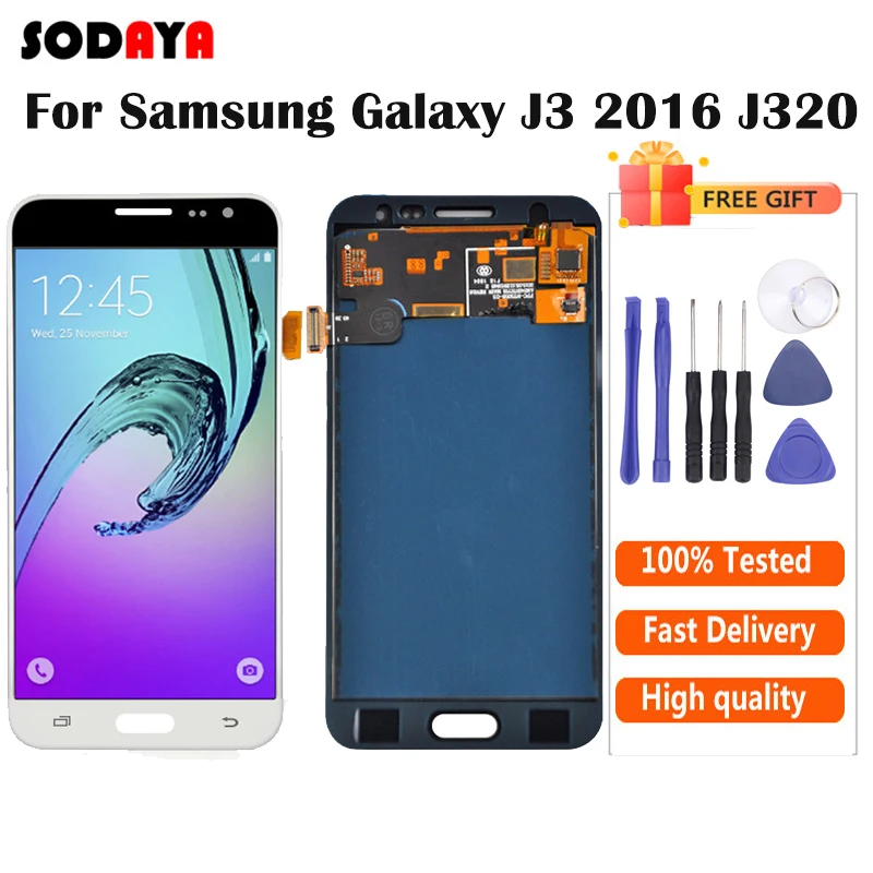 Для Samsung Galaxy J3 2016 J320 J320A J320F J320M J320FN ЖК дисплей + кодирующий преобразователь