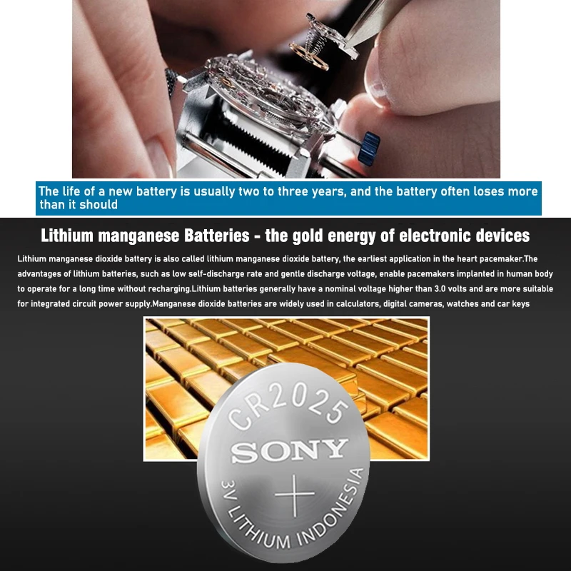 Батарейка часовая SONY CR2025 200 шт. 3 в литиевая CR 2025 | Электроника