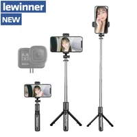 lewinner wireless selfie stick monopod tripod s03 bluetooth selfie stick for huawei xiaomi iphone gopro 7 6 5 sports action