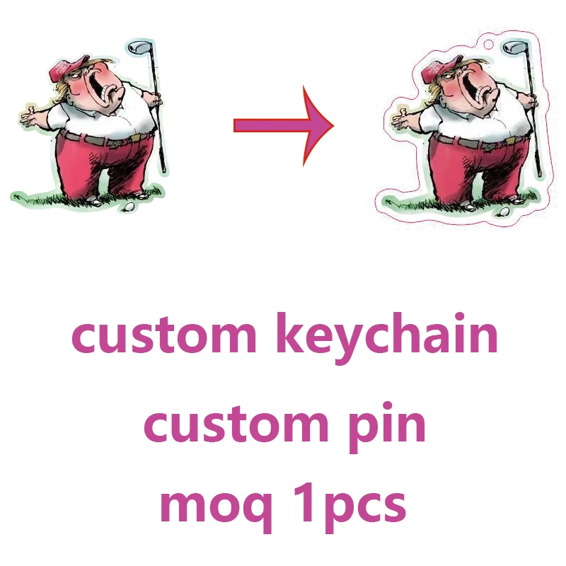 Заказной памятный акриловый брелок Дональд Трамп президент США забавная