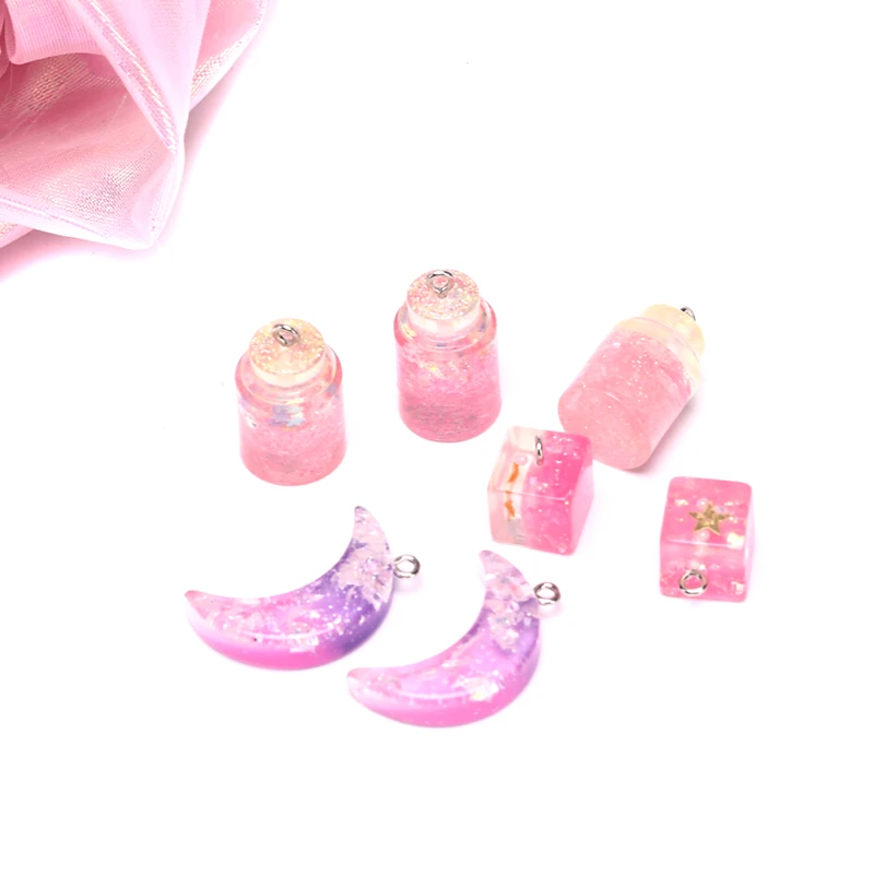 Каваи плоская задняя Смола блестящая Луна медовый горшок амулеты украшения