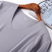 2021 mens thin non marking slim v neck bottoming fashion mens short sleeved ice silk summer solid color t shirt ql5786