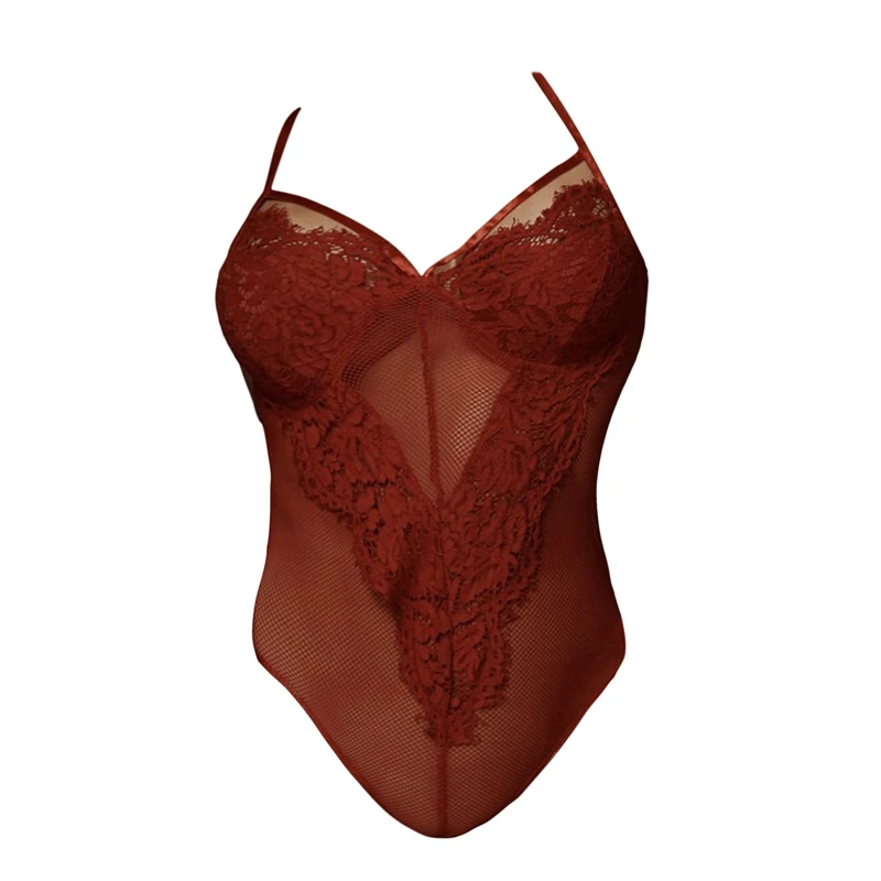 

Summer Women Sexy Nightdress Lace Hollow Sling Underwear Female Sexy Lingerie Ladies Fashion Stitching One-Piece Underwears