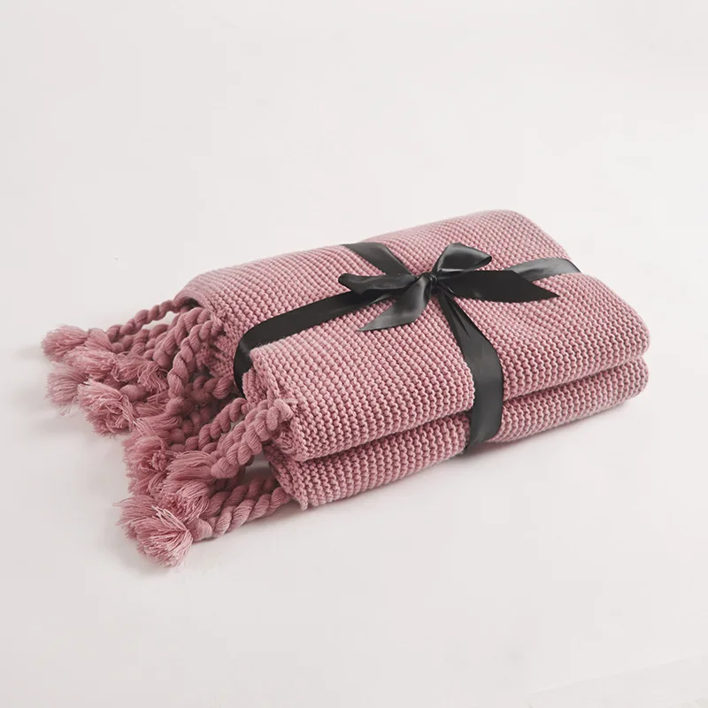 Denisroom скандинавский стиль одеяло с кисточками одноцветное хлопковое офисное