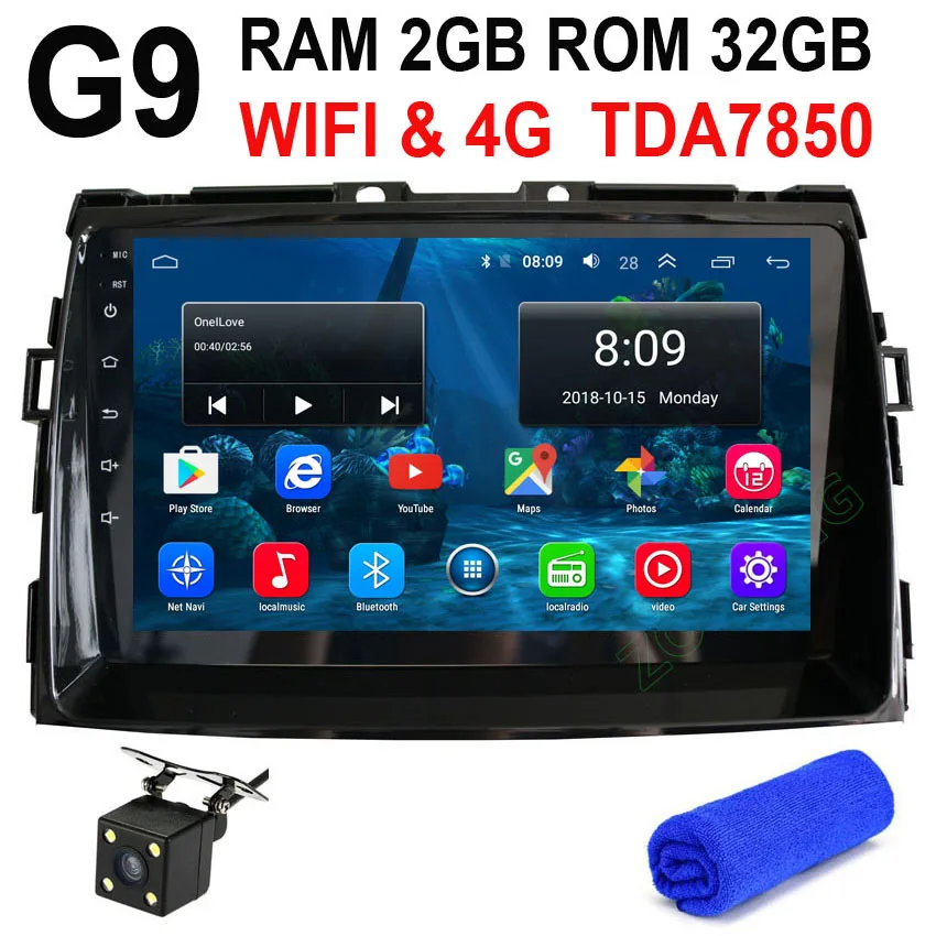 DSP 2.5D 4G Android 9,0 автомобильный DVD мультимедийный плеер для Toyota Estima/PREVIA/Tarago/Canarado Авторадио автомобильный gps навигатор стерео - Цвет: G9 GPS CAM