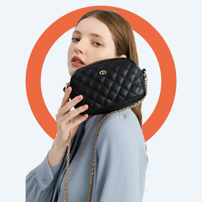 

Роскошная дизайнерская женская сумка через плечо с ромбической цепочкой, универсальная сумка через плечо, элегантная женская сумка-мессен...