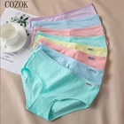 COZOK 1 шт. разноцветное нижнее белье, женские удобные высококачественные дышащие женские трусики со средней талией