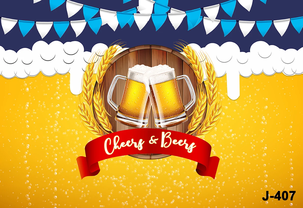 Oktoberfest Backdrop Cheers Beers Theme Birthday Party Wood Decorations Cake Table Banner Photography Background enlarge