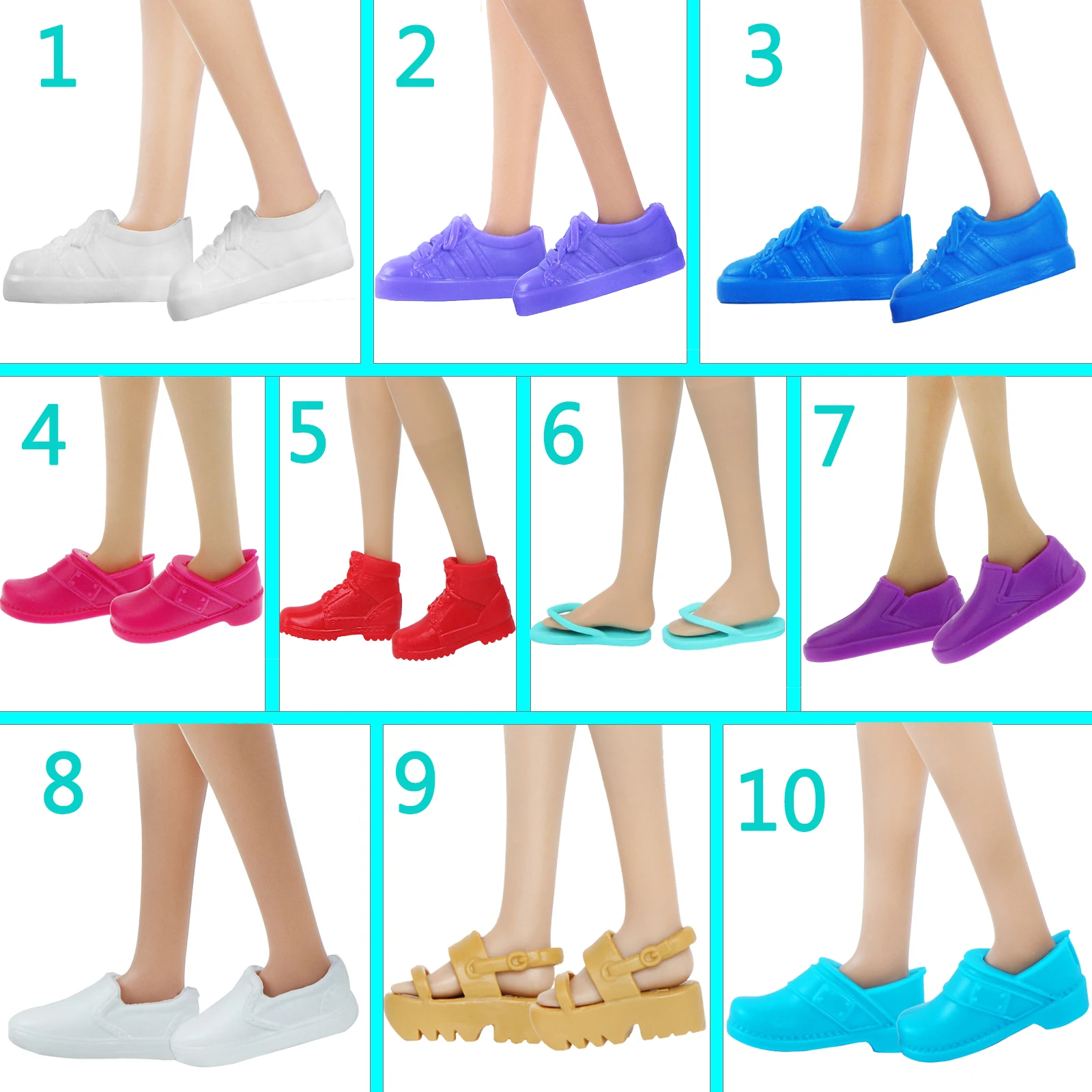 Обувь на высоком каблуке зимние ботинки летние сандалии для кукол спортивная