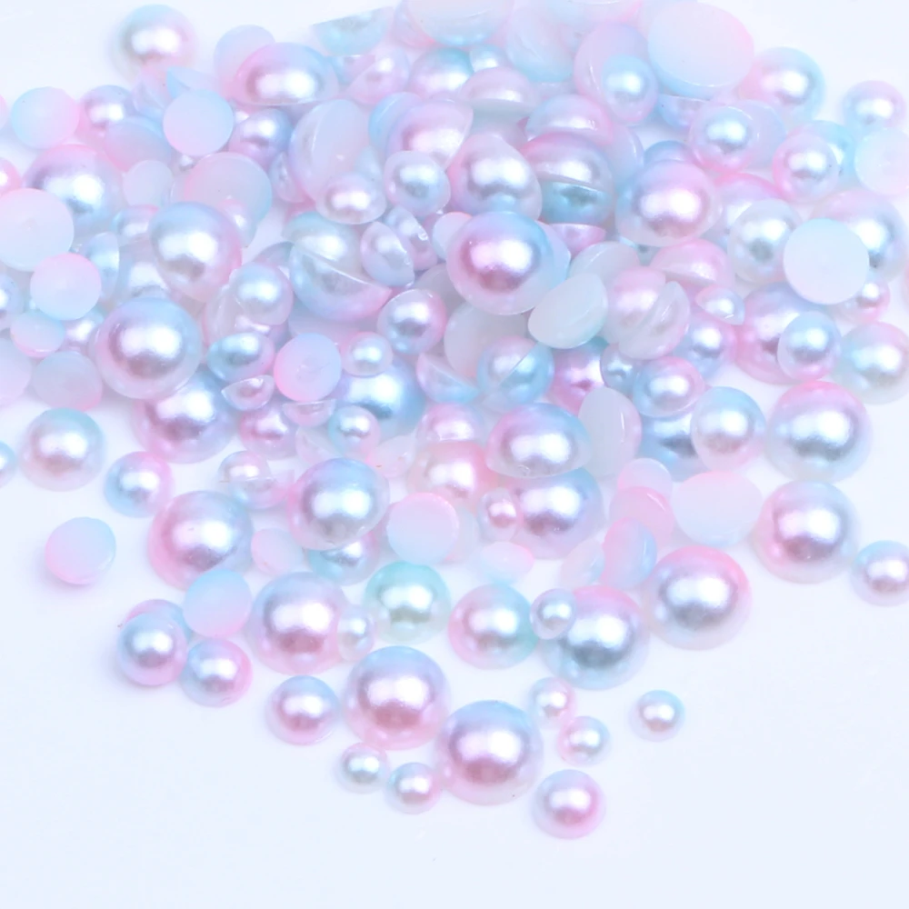 Полукруглые Имитационные жемчужины полукруглые бусины радужной расцветки для