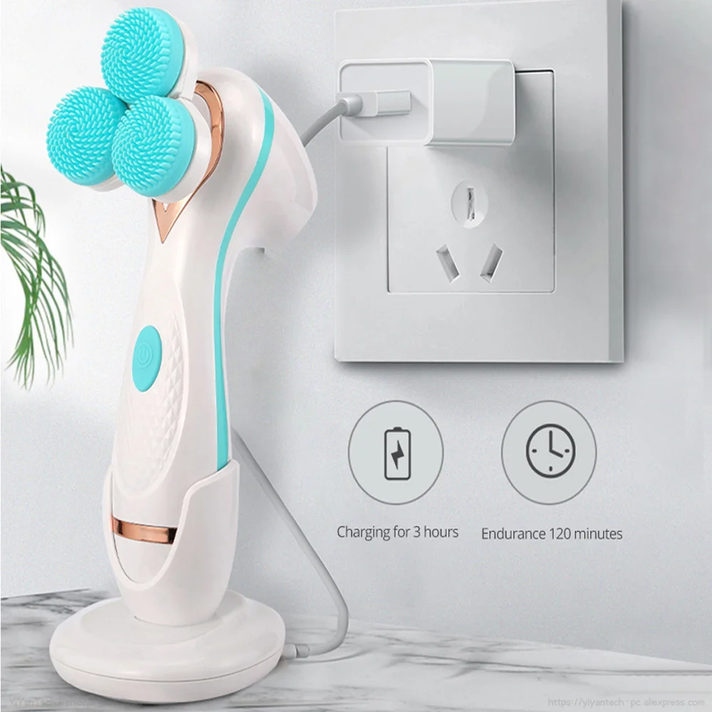Kopen AE-878-Re Siliconen Ultra Sonic Elektrische Gezichtsreiniging Borstel Sonic Clear Scrubber Cleanser Massage Voor Huidverzorging Peeling Apparaat