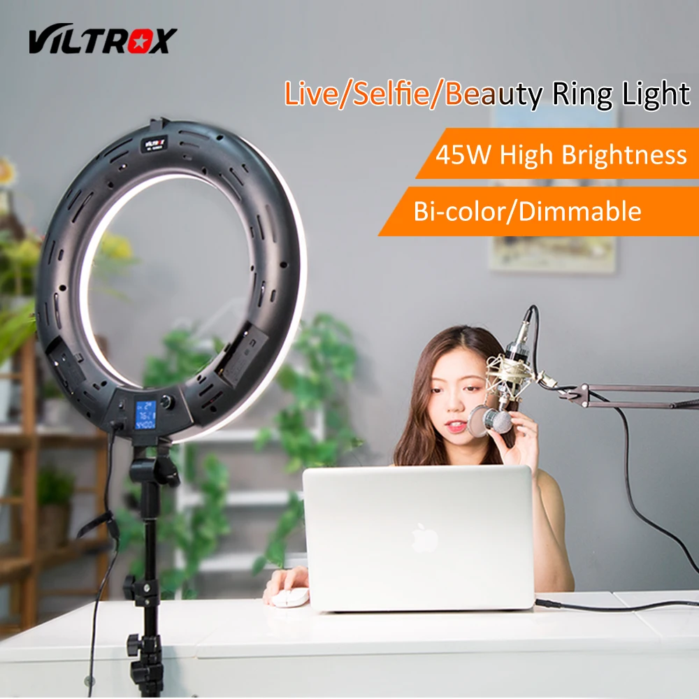 Viltrox VL 600T 45 Вт светодиодсветодиодный кольсветильник лампа для макияжа