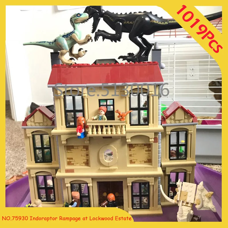 Indoraptor Rampage at Lockwood Estate 10928 мир Юрского периода серии 1019 шт. строительные блоки модель детских игрушек 75930