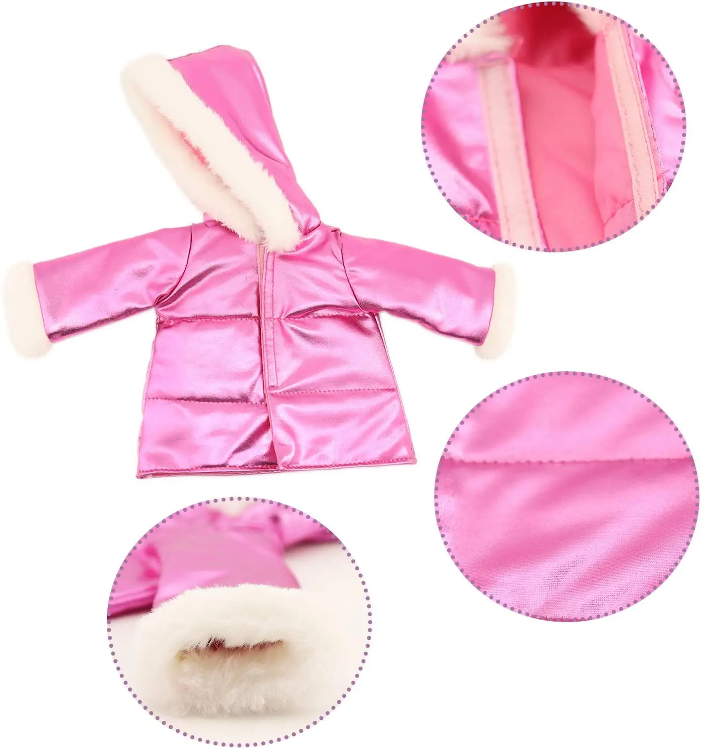 2021 American Doll Pink Suitcase Travel Carrier Storage Down Jacket Leggings and Boots Winter Clothes for Girl 18 Inch | Игрушки и хобби
